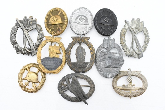 (11) WWII German Badges