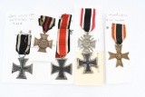 (6) WWI & WWII German Iron Cross Metals