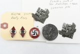 (6) WWII German Nazi Party Pins