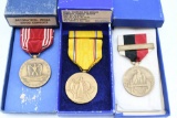 (3) U.S. Service Medals W/ Ribbons & Boxes