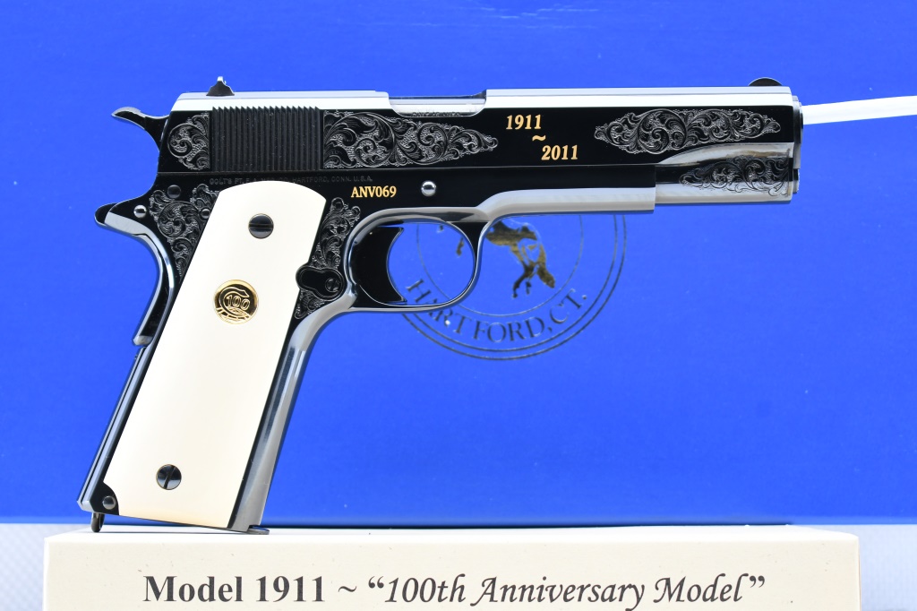 2011 Colt, Gold/ Engraved 1911A1 100th