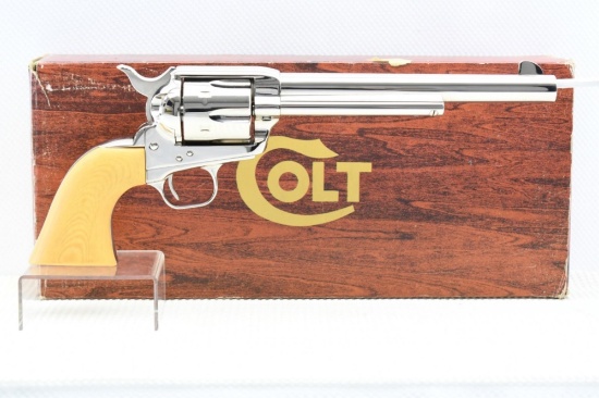 1979 Colt, SAA M1876, 3rd Gen., Nickle 7.5", 45 Colt, Revolver (Box & Paperwork), SN - SA19515