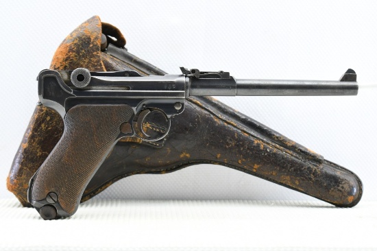 Scarce 1917 WWI German Erfurt, M1914 LP.08 Artillery, 9mm Luger (W/ Holster), SN - 8563