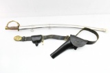 Vintage U.S. Civil War Reenactment Sword/ Holster/ Belt Set