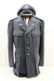 U.S.A.F. Tropical Blue-84 Wool Dress Jacket - 40S - Dated 1949 W/ Officer's Cap