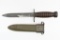 U.S. WWII M4 Bayonet/ Fighting Knife By Utica (For M1 Carbine) With USN MK1 Scabbard