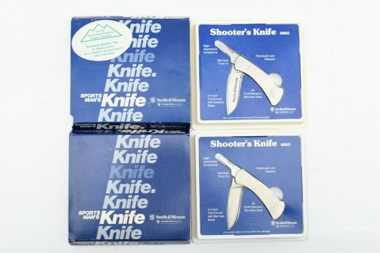 (2) Circa 1982 Smith & Wesson Model 6065 Shooter's Knifes (NIB)
