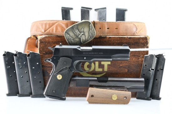 Custom - 1977 Colt Government MKIV Series 70, 45 ACP (Box/ Magazines/ Belt/ Holster), SN - 42832G70