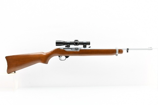 1977 Ruger Model 44 Carbine (Stainless 18.5") - Leupold Scope, 44 Magnum, Semi-Auto, SN - 100-44267