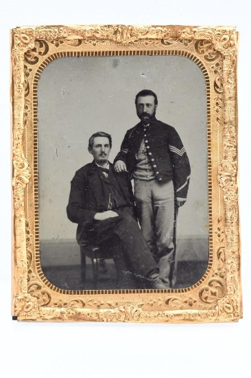 U.S. Civil War "Half Plate" Tintype - 4.25"x5.5" (Uniformed Officer)