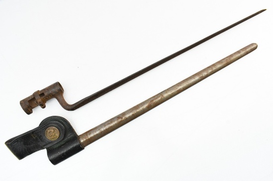 U.S. M1873 Bayonet/ Scabbard/ Frog - "NJ" (New Jersey) - For Springfield Trap Door Rifle