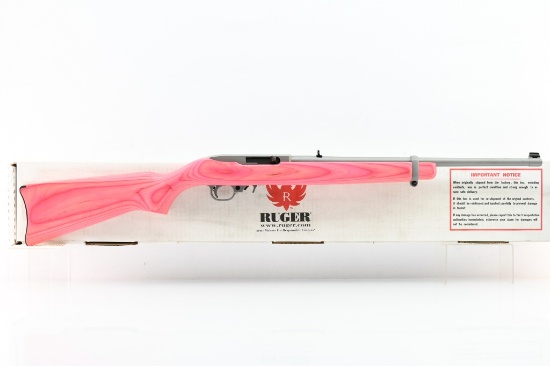 2009 Ruger 10/22 Carbine - Pink/ Stainless (18.5"), 22 LR, Semi-Auto (NIB), SN - D354-25942