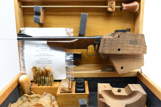 Russian TOZ 35M,  22 LR, Free Single Loading Pistol W/ Un-Cut Grips (New-In-Case), SN - 891158