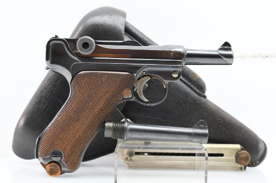 1935 "G" German Mauser (S/42) P.08 - (3" & 4") Numbers Matching, 9mm Luger (W/ Holster), SN - 4982