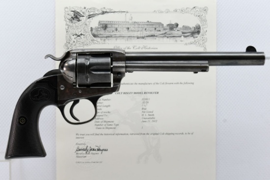 RARE 1912 Colt SAA "Bisley Model", 32 S&W, Revolver (W/ Letter), SN - 323011