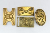 (4) U.S. Brass Belt Buckles