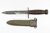 U.S. WWII M4 Bayonet/ Fighting Knife By Utica (For M1 Carbine) With USN MK1 Scabbard