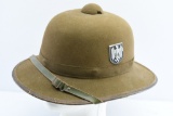 1941 German Africa Corps Tropical Helmet, Second Pattern, With Lining & Strap - By JHS