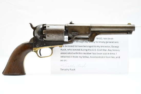 1859 Colt M1848 "Dragoon" (7.5"), .44 Cal., Percussion Revolver (W/ Family Letter), SN - 18430