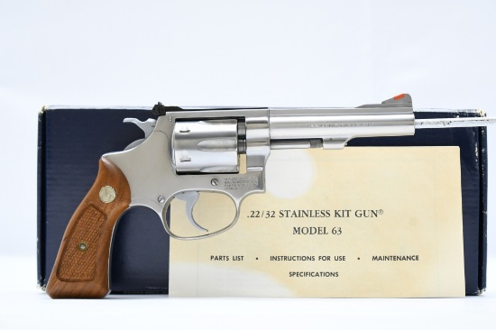 1982 Smith & Wesson 63 "Kit Gun" - Stainless (4"), 22 LR, Revolver (W/ Box), SN - M209294