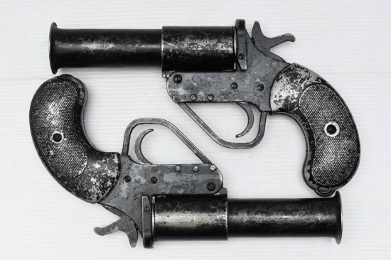 (2) WWII British Webley No.1 Mk.5 Flare Signal Pistols  - No FFL Needed