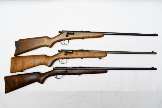 (3) Early Single-Shot Bolt-Action Rifles - 22 S L LR - J. Stevens/ Springfield Arms