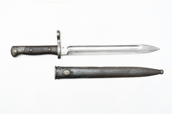 Chilean Contract M1895 Bayonet (10" Blade)  W/ Scabbard - Produced In Germany