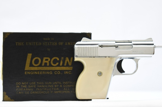 1990s Lorcin L25 - Chrome (2.5"), 25 ACP, Semi-Auto (W/ Box), SN - 184233