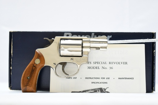 1983 Smith & Wesson 36 Chiefs Special - Nickel  (2"), 38 Spl., Revolver (W/ Paperwork), SN - 1J33255