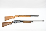 (A) Western Field M550CD, 20 Ga. Pump. (B) Savage Revelation M115, 22 S L LR, Bolt-Action