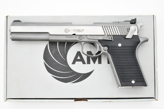Circa 1995 AMT Automag III (6.5"), 30 Carbine, Semi-Auto Pistol (W/ Box), SN: A13188
