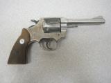 Colt mod. MKIII 38 Special cal revolver Official Police Nickel plated w/woo