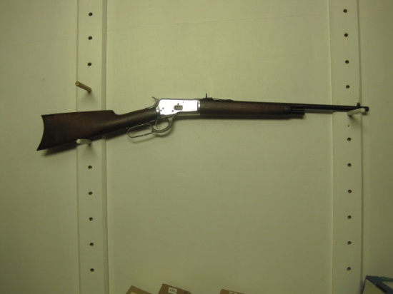 Winchester mod.1892 44 cal lever action rifle nickel plated receiver ser #
