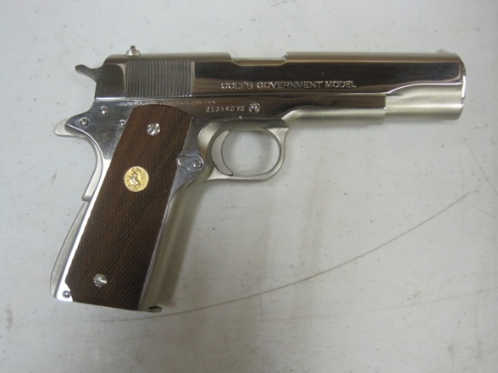 "Colt Government Model Mark IV Series 70 45 Autocal semi auto pistol nickel