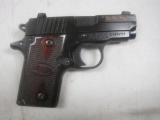 Sig Sauer mod. P238 380 Auto cal semi auto pistol has gold Liberty Bell & g
