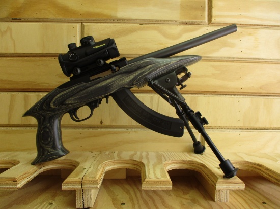 Ruger Mod 22 Charger 22LR semi auto pistol Extra mag, bi-pod rest, carrying