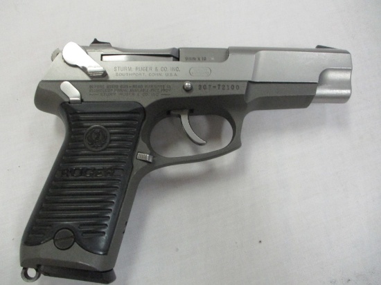Ruger mod P89 9 mm x 19 cal semi auto pistol stainless w/soft case  ser# 30