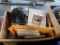 Box of manuals, filters, miscellaneous