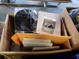Box of manuals, filters, miscellaneous