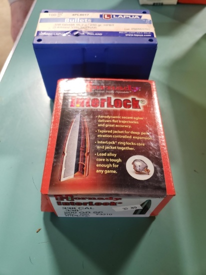 1 bx Hornady Interlock 338 cal (.338) 200 gr SP 100 ct 1 Lapua 8.61mm /.339 (338GB488) 250 gr HPBT 1