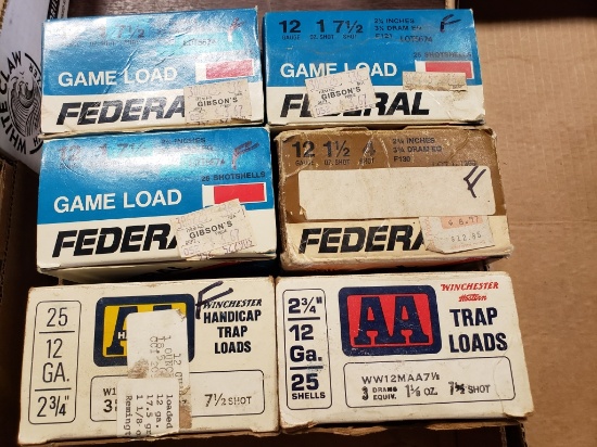 RELOADS!! 3 bx Federal 7-1/2 shot 12 ga 2-3/4" shot, 1 bx Federal 4 shot 12 ga 1-1/2" shot, 2 bx. Wi