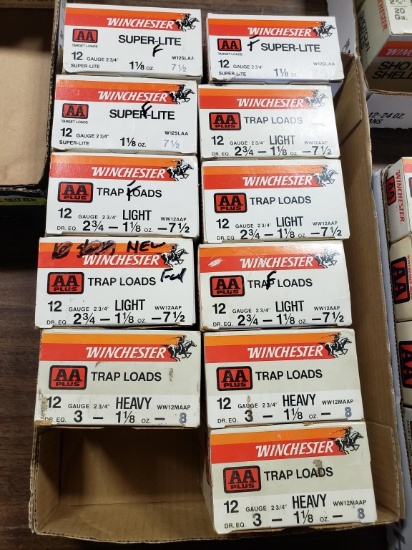 8 bx Winchester AA+ 12 ga 7-1/2 1-1/8 oz + 3 box Winchester AA+ 12 ga 8, 1-1/8 oz  shells