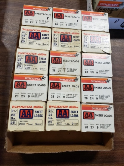 15 bx Winchester AA+ 28 ga 2-3/4" 3/4 oz skeet l loads
