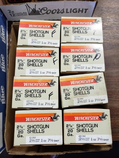 7 full/1 partial bx Winchester 20 ga 2-3/4' 1 oz 7-1/2 shot shells