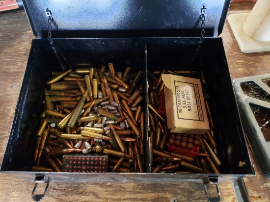 Snap-on metal box w/misc loaded bullets