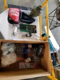 Trenching tool, fish spear, fire starter, misc. fishing gear