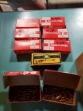 6 full/2 part bx. Hornady 30 cal (.308) 165 gr Spire point bullets, 1 bx Speer HOT-COR 30 cal (.308)