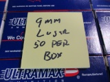 440. 12 boxes Ultramax 9 mm Luger (50 rounds per b