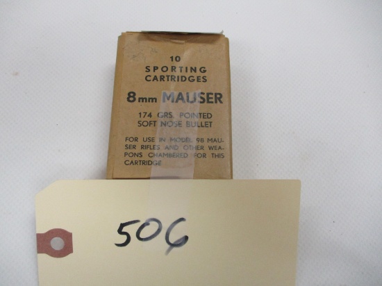 10 rds 8mm Mauser 174 gr soft nose bullets Sporting cartridges