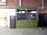Antique hardware showcase converted to lighted gun cabinet.  93